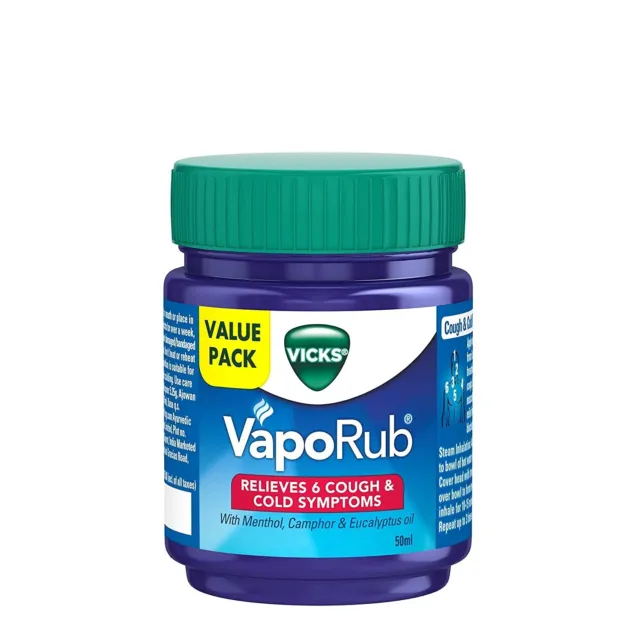 Vicks Vaporub 50ml, Relief From Cold, Cough, Blocked Nose, Headache, Body Ache