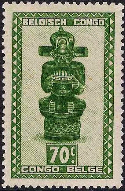 MNH 70c " CARVED FIGURES - TSHIMANY - FIGURE OF IDOL " Belgian Congo 1948