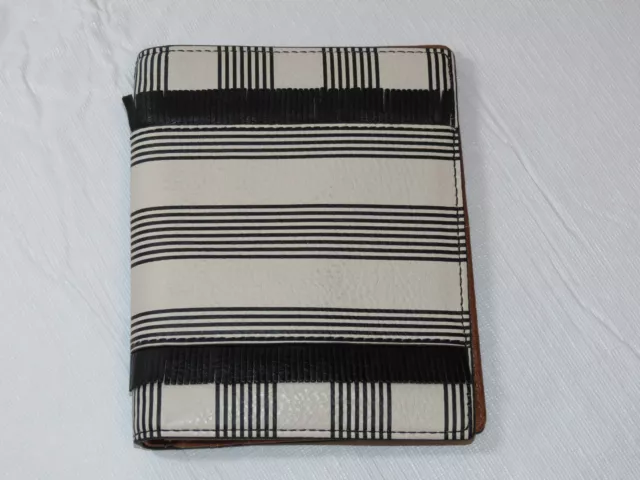 Fossil SL7522080 RFID Passport Case Black Strip This & That leather wallet NWT*^