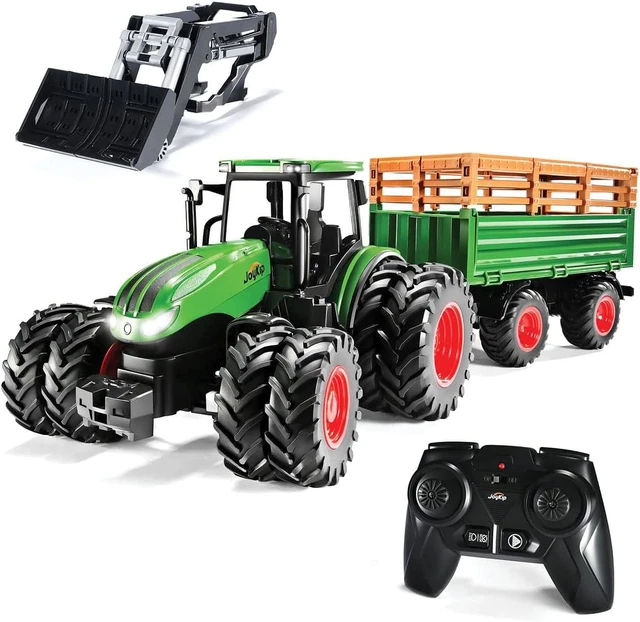 REMOTE CONTROL TRUCK and Trailer Set RC Kids Tractor Farm Toy with