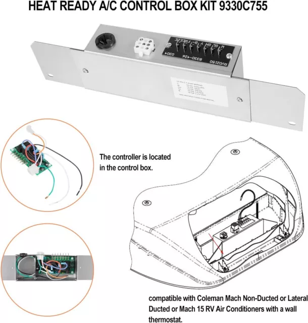 9330C755 Control Box, A/C Heat-Ready Cool Control for Coleman RV Air Conditioner 3