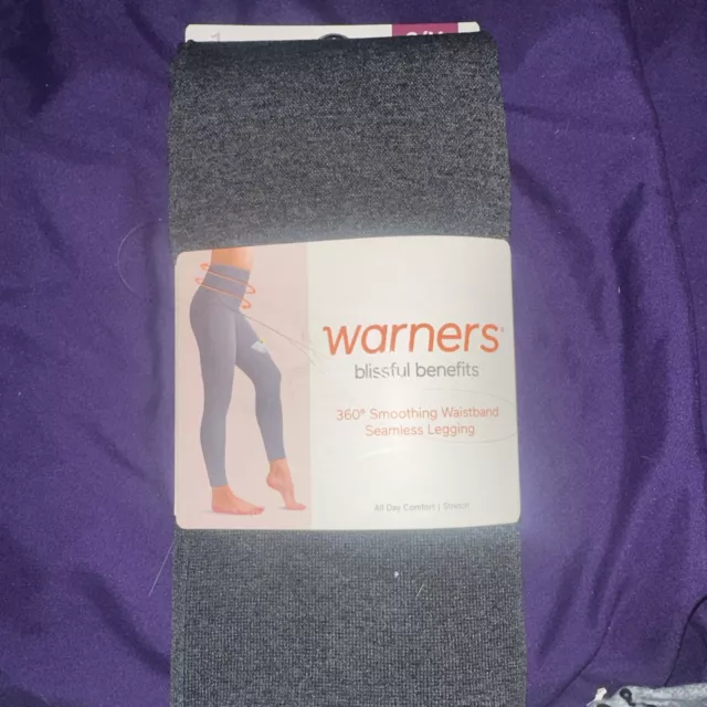 Warners Blissful Benefits Seamless Legging No Muffin Top Sz S/M Grey Heather