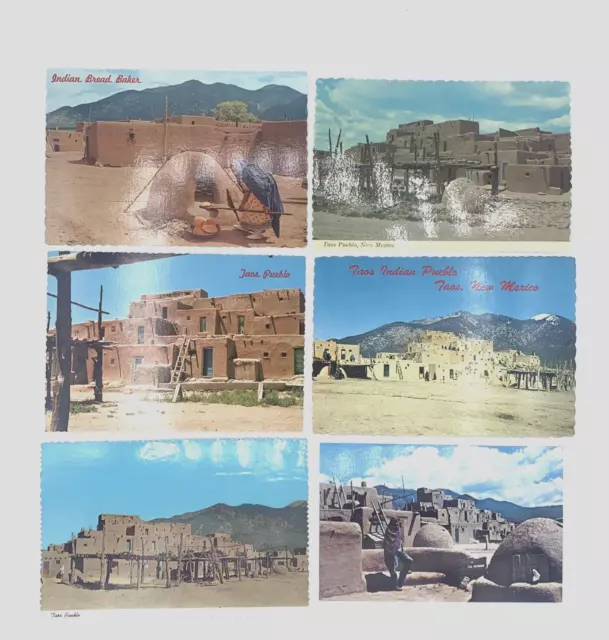 Taos Pueblo New Mexico Postcards Lot of Six Postcards
