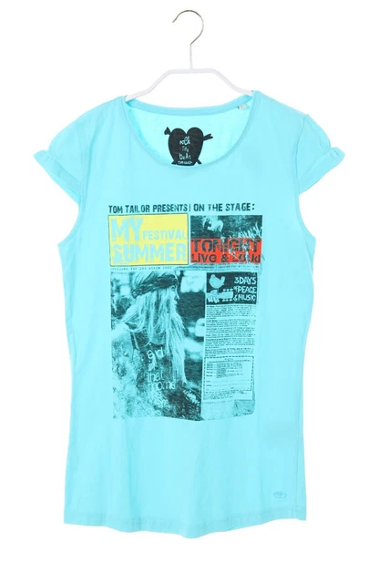 T-shirt TOM TAILOR stampa 164 turchese