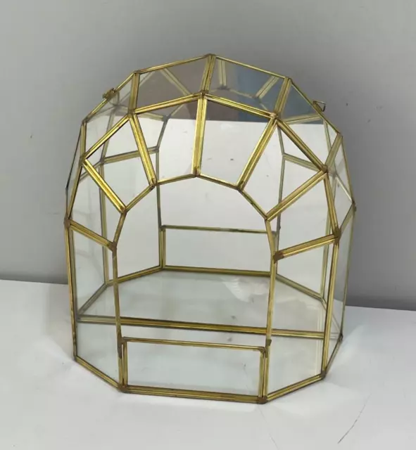 Handmade Glass and Brass Terrarium (with wall hanging fixings)