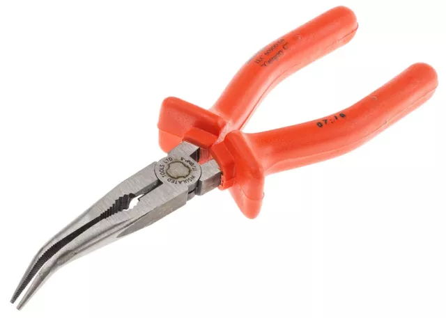 1 pcs - ITL Insulated Tools Ltd Long Nose Pliers, 210 mm Overall, Straight Tip,