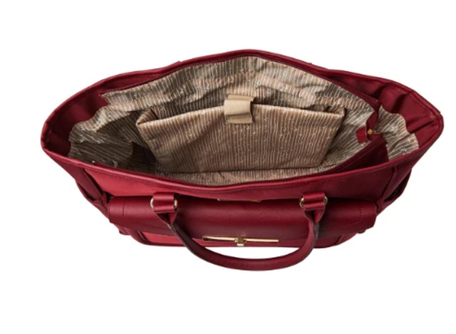 Samantha Brown Lightweight Carry On Tote Organizer Bag Trolley Sleeve ~ Burgundy 2