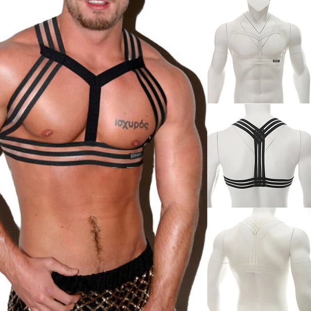 Flovel Herren Brust Harness - Verstellbarer Leder Body Harness Clubwear