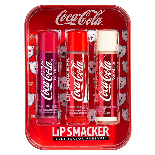 Lip Smacker Holiday Coca Cola Flavored Lip Balm Trio Tin Coca Cola Stocking Stuf