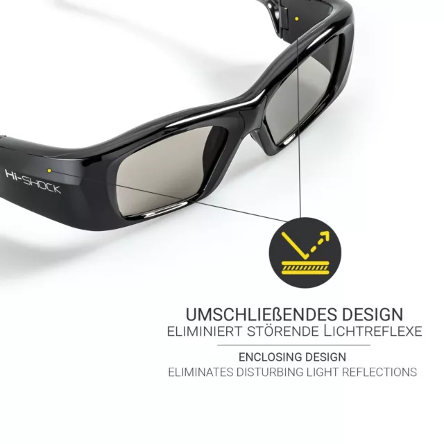 Aktiv Shutter 3D-Brille Black Diamond für Sony Sharp Samsung TVs BJ. 2013-2019 3