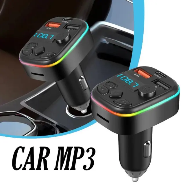 Wireless Bluetooth Car Fm Transmitter Radio Handsfree Dual Usb Charger  Adapter LED Digital Display Aux Wireless FM Modulator Color: A