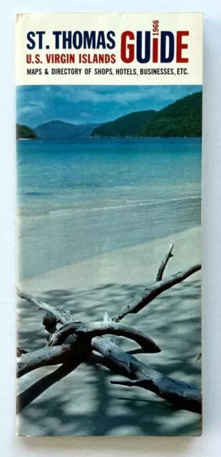 1966 St Thomas US Virgin Islands Vintage Travel Guide Map Brochure Directory Ads