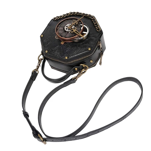 BORSA A TRACOLLA Steampunk Borsa con orologio Borsa a mano retrò