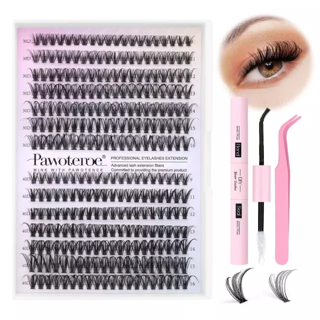 Lash Extension Kit DIY Clusters Eyelash Extension Kit 9-16Mm Mix 30D 280Pcs