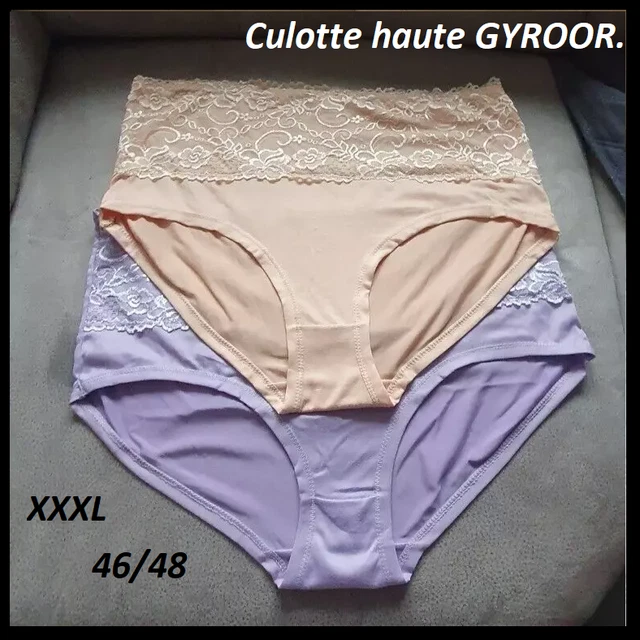 Lot de 3 culottes taille haute violettes avec dos en dentelle | Yours Clothing