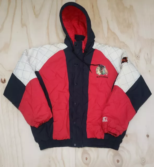 Vintage 90'S Nhl Chicago Blackhawks Starter Jacket Size L