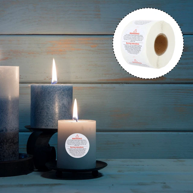 1 rollo de pegatinas de seguridad de fusión de cera para frascos de velas impermeables