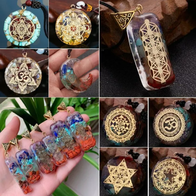 Natural Stone 7 Chakra Healing Energy Pendant Necklace Jewelry Women Men Gift