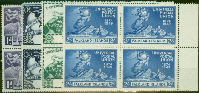 Falkland Islands 1949 Wpv Set Mit 4 SG168-171 V.F MNH Blöcke
