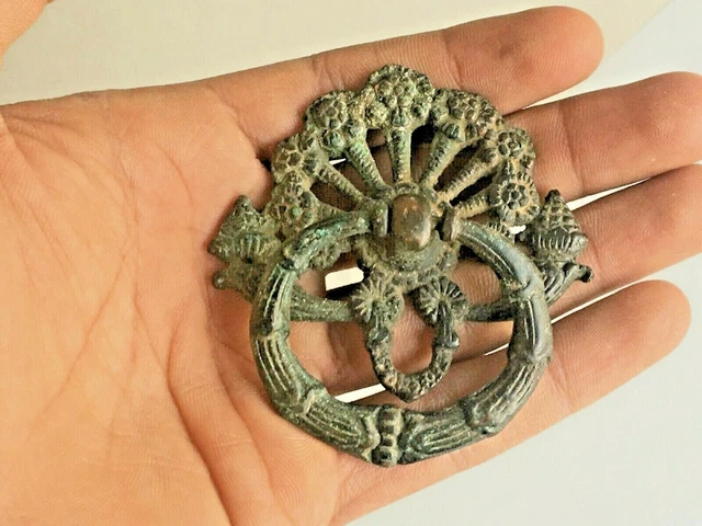 Vintage Old Rare Victorian Style Brass Door Knocker Handle Old Rich Patina