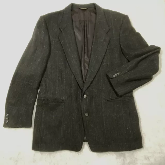 Givenchy Monsieur Black Wool Tweed Sport Coat Blazer Vintage Made in USA Mens 46