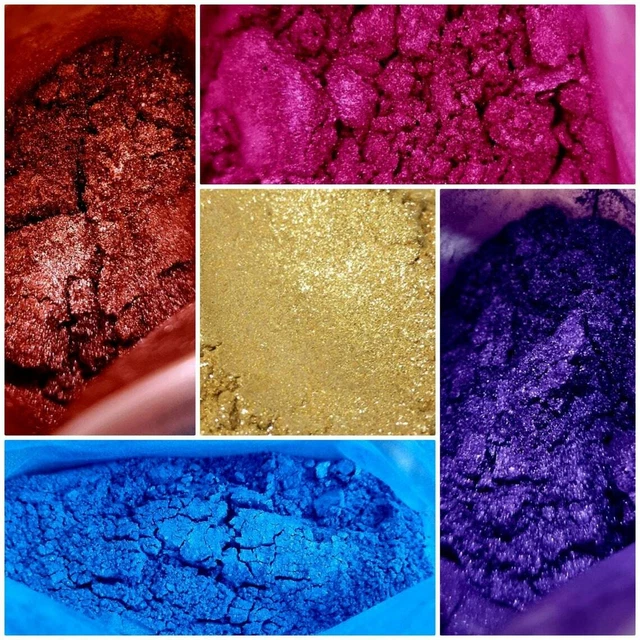 5 COLOR SET Mica Powder Epoxy Resin dye Bath Bombs Nail Art Soy Wax