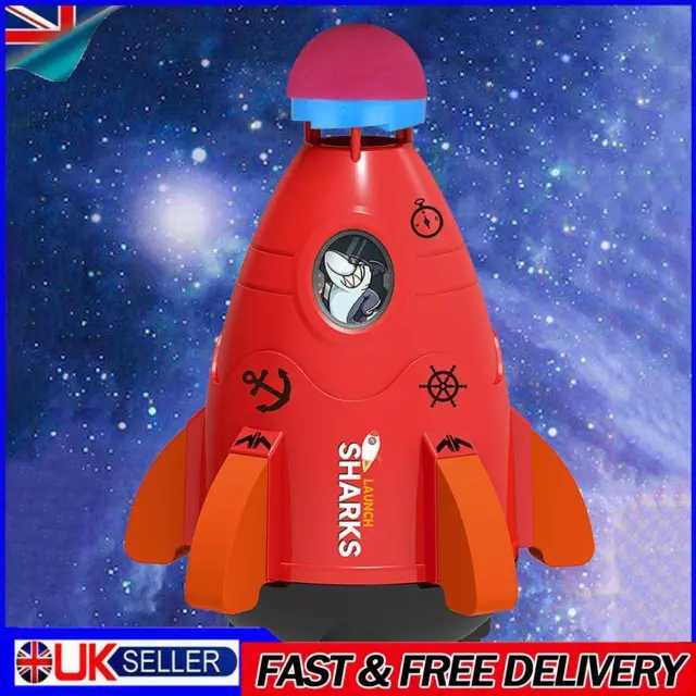 Space Rocket Sprinklers Rotating Water Powered Launcher Summer Fun Toys (Red) UK
