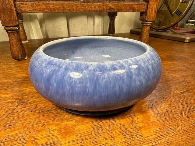 Vintage Australian Art Deco Blue Drip Glazed R Fowler Limited Pottery Bowl