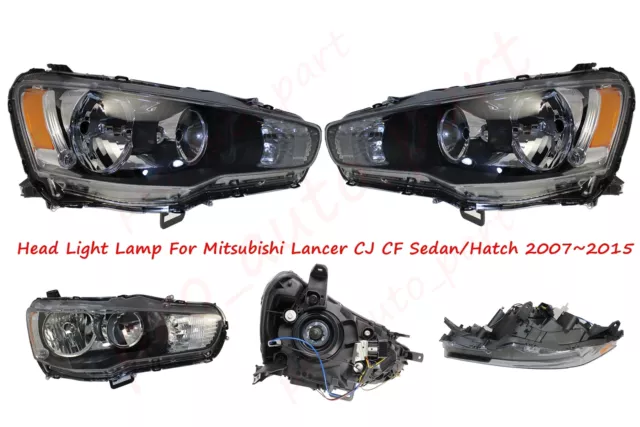 AU Pair RH+LH Head Light Lamp For Mitsubishi Lancer CF CJ Sedan/Hatch 2007~2015