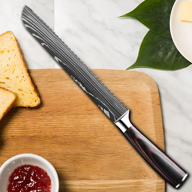 Brotmesser Messer 8 Zoll Sägemesser gewellt EDELSTAHL WELLENSCHLIFF Küchenmesser