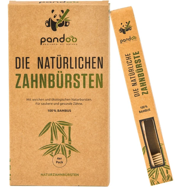 pandoo Bambus-Zahnbürste Natur   4 Stk.