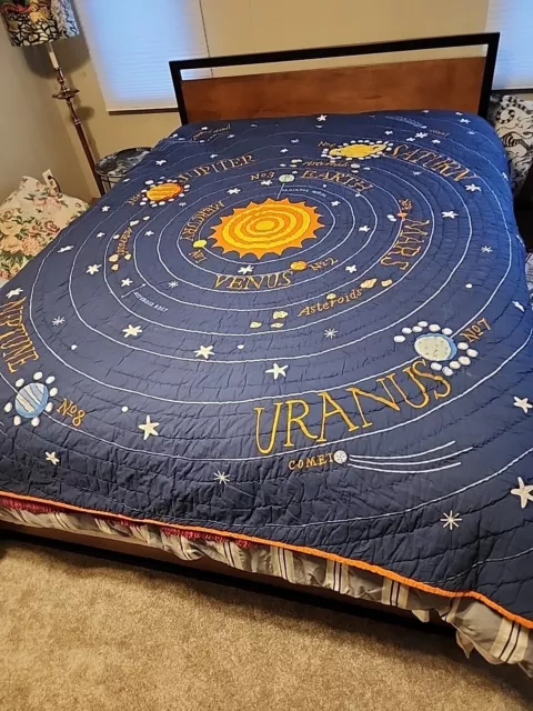 Crate & Barrel The Land Of Nod “Solar System” Space Queen Size Quilt