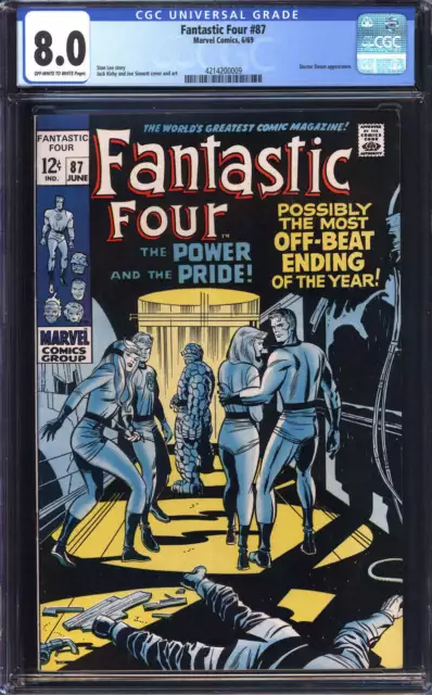 Fantastic Four #87 Cgc 8.0 Ow/Wh Pages // Dr Doom Appearance Marvel Comics 1969