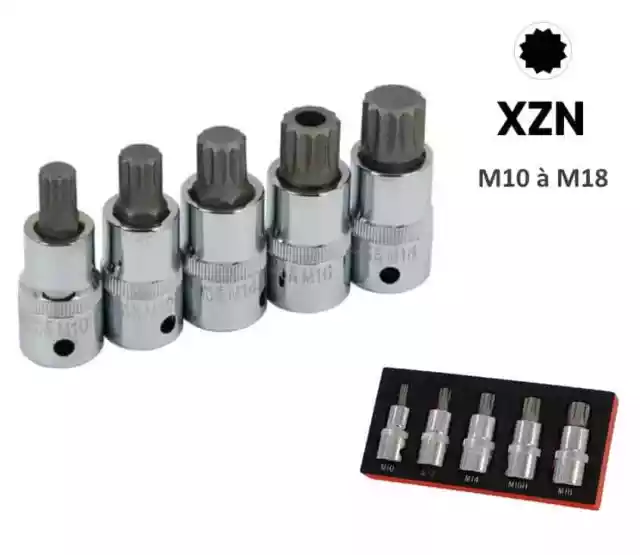 Douilles XZN M10 À M18 Avec M16H (Perforée Au Centre)