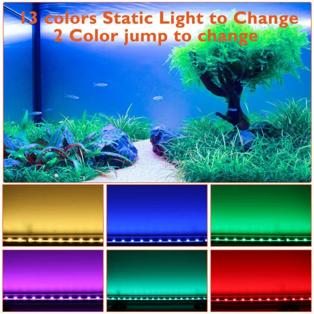 Aquarium Fish Tank RGB SMD LED Light Submersible Light Bar Strip Lamp W/ Remote 3