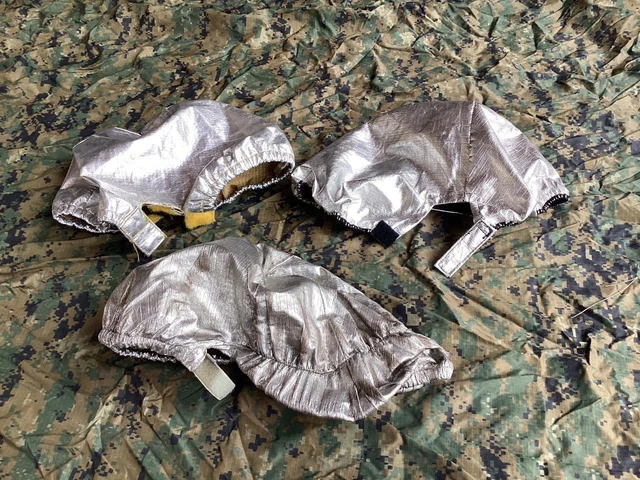 3 Lot USAF Army Military Surplus ARFF Bullard Fire Fighting Helmet Cover Silver