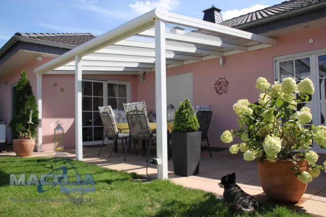 Terrassendach Alu 7 m breit 8 mm VSG Terrassenüberdachung Glas Carport DARI