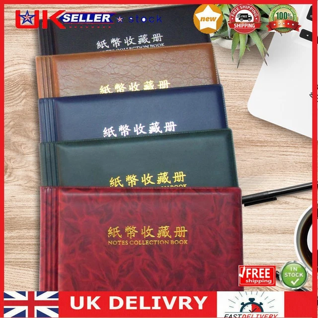 20 Pages Paper Money Currency Banknote Collection Book Storage Album UK