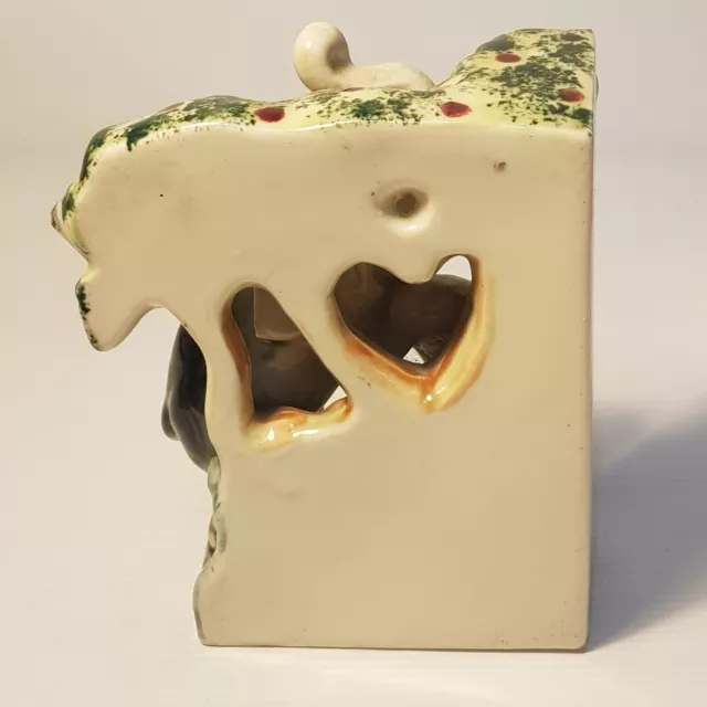 Pottery Elephant bookend Vintage Hand painted Studio art 3