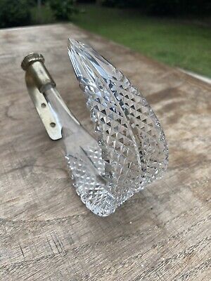 Antique Waterford Tieback Curtain Tie Back Glass 5.75"  Clear Silver - Only One 2