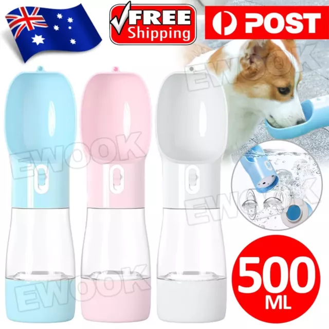 2 in1 Puppy Dog Cat Pet Water Bottle Cup Drinking Travel Outdoor Portable Feeder