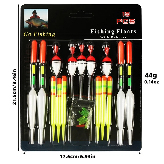 Langlebig 1 Set Fisch Float Angelausrüstung ER-Ruten Gelb+Rot+Weiß Kunststoff