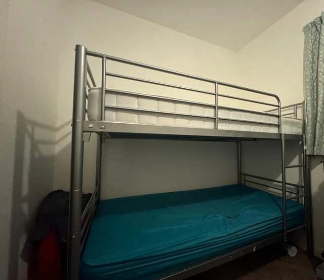 NEW METAL BUNK Bed Frame Bed + MATTRESSES £129.00 PicClick UK