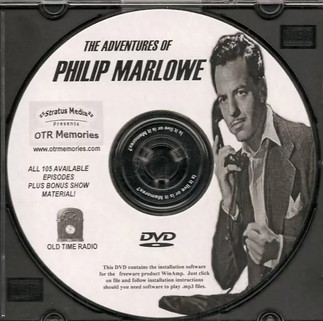 ADVENTURES OF PHILIP MARLOWE - 126 Shows Old Time Radio In MP3 Format OTR 1 DVD