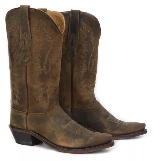 Botas de Piel Vaquero Western Boots Old West Marrón Tan