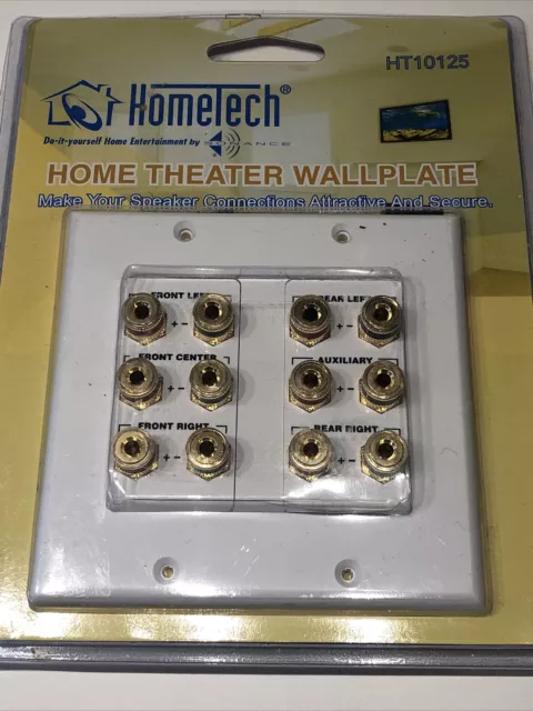HomeTech HT10125 Home Theater Wall Plate Six Channel Speaker Connection