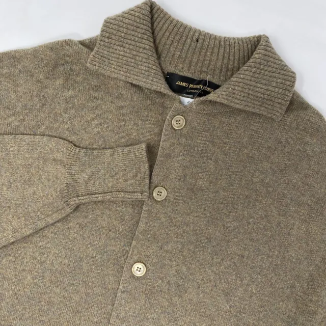 JAMES PURDY & Sons Men's Medium Lambswool Tan Button Front Sweater ...
