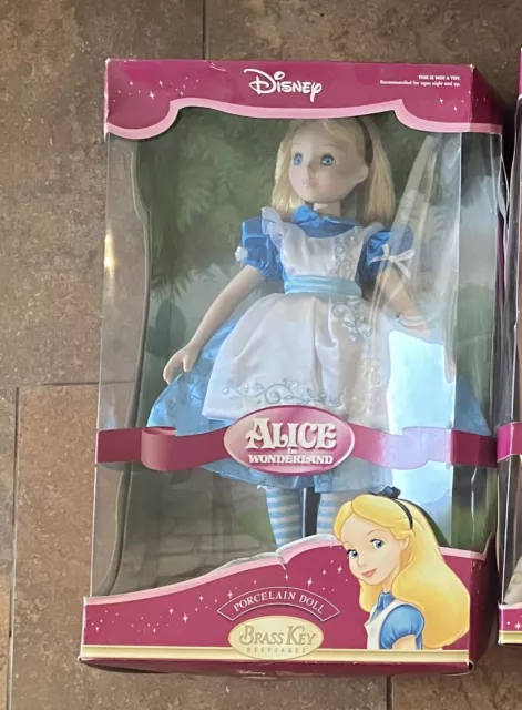 15 inch porcelain alice in wonderland doll by brass key