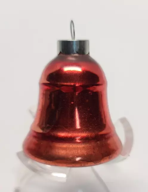 Vintage Christmas Tree Ornament Decoration Blown Glass Shiny Brite Red Bell