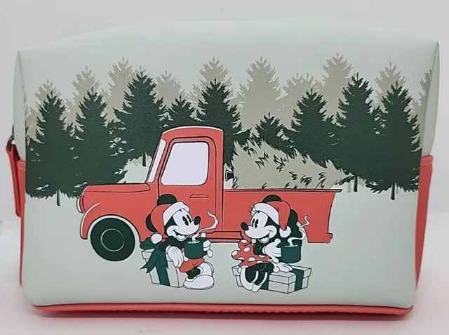 NEW Loungefly Disney Mickey & Minnie Mouse Christmas Holiday Cosmetic Bag